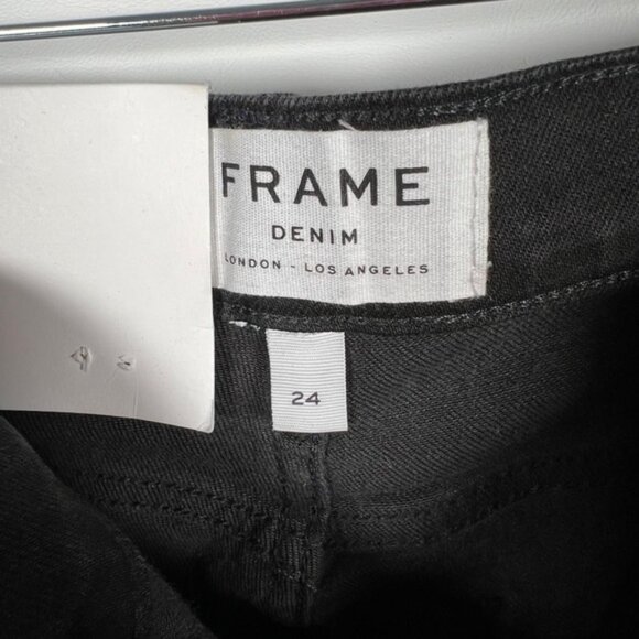 NWT FRAME Denim Le High Straight-Leg Band Studded Jeans-Troupe High-Rise Size 24 - Picture 6 of 16